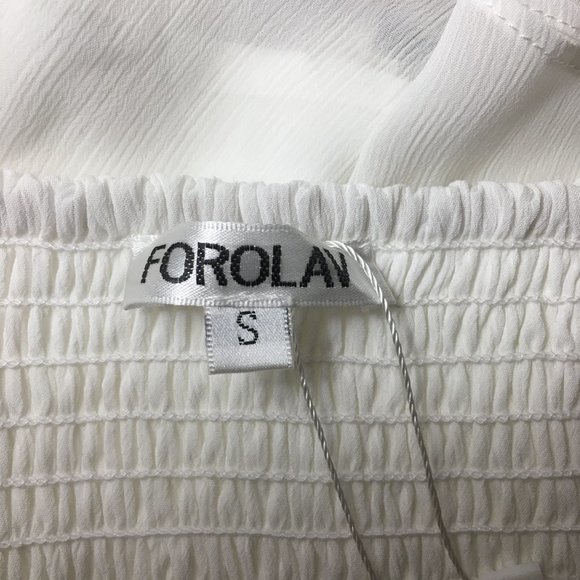 FOROLAV Sleeveless Ruffle Shoulder Smocked \Back Mini Dress - NEW WITH TAG! - Picture 14 of 16